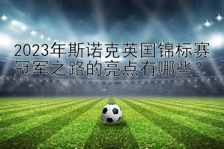 2023年斯诺克英国锦标赛冠军之路的亮点有哪些？