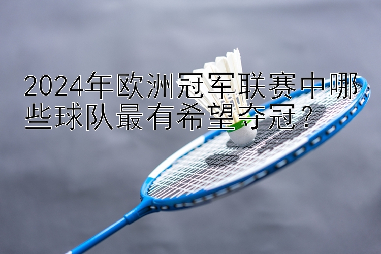 2024年欧洲冠军联赛中哪些球队最有希望夺冠？