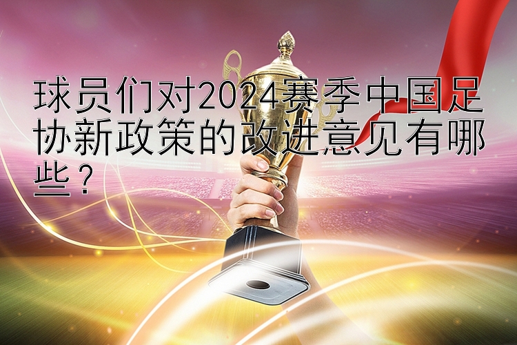 球员们对2024赛季中国足协新政策的改进意见有哪些？