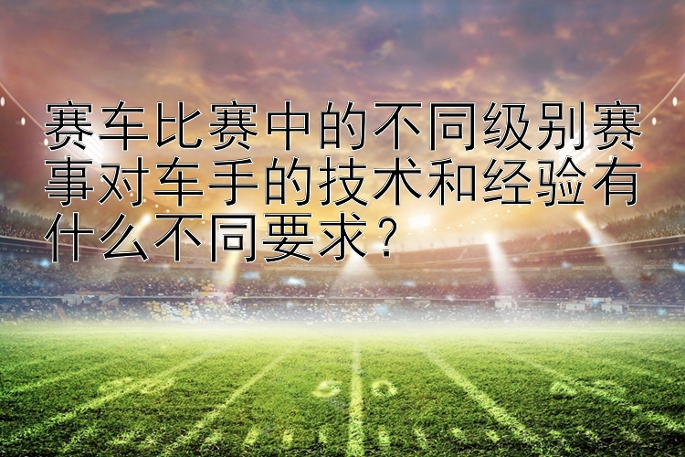 赛车比赛中的不同级别赛事对车手的技术和经验有什么不同要求？