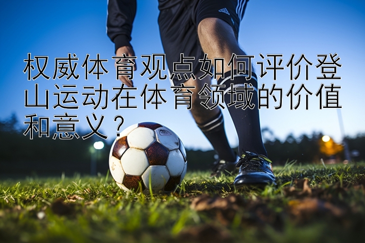 权威体育观点如何评价登山运动在体育领域的价值和意义？