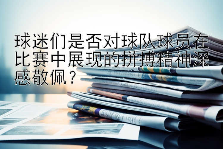 球迷们是否对球队球员在比赛中展现的拼搏精神深感敬佩？